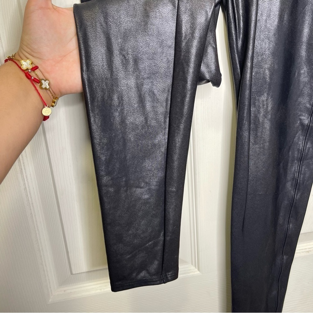 Spanx Women’s Black Faux Leather Leggings Sz XL - Picture 3 of 6